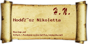 Hodász Nikoletta névjegykártya